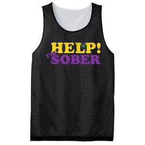 Help Me I'm Sober Mardi Gras Mesh Reversible Basketball Jersey Tank