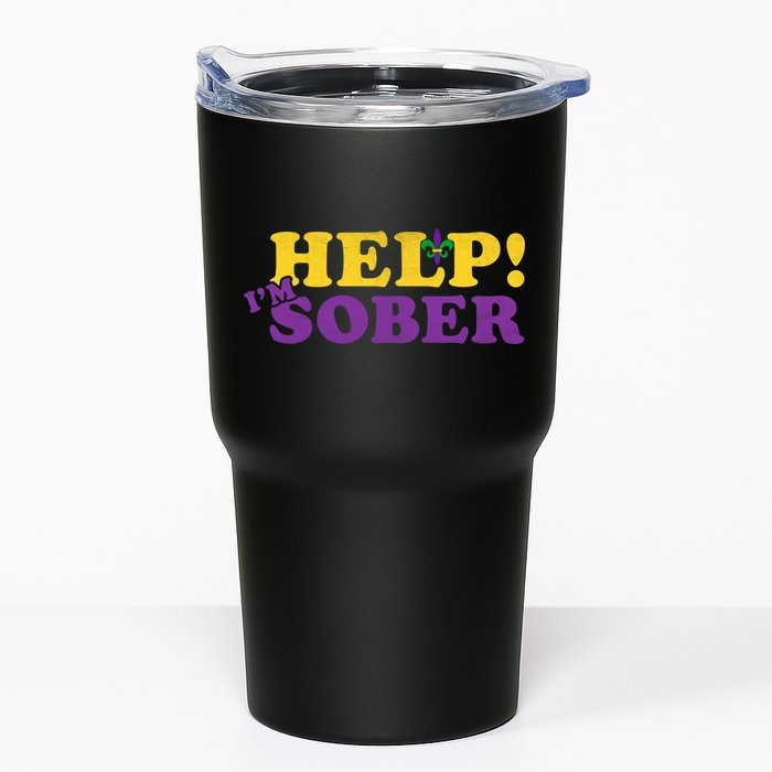 Help Me I'm Sober Mardi Gras Tumbler
