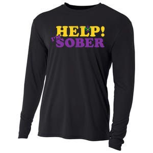 Help Me I'm Sober Mardi Gras Cooling Performance Long Sleeve Crew