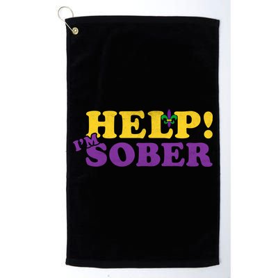 Help Me I'm Sober Mardi Gras Golf Towel