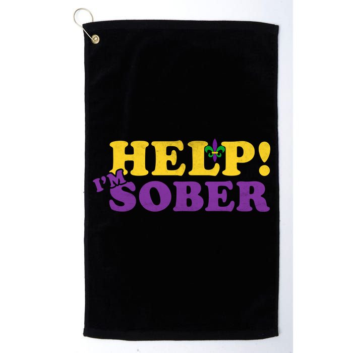Help Me I'm Sober Mardi Gras Golf Towel