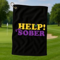 Help Me I'm Sober Mardi Gras Golf Towel