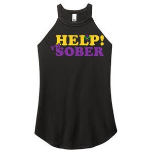 Help Me I'm Sober Mardi Gras Women’s Perfect Tri Rocker Tank