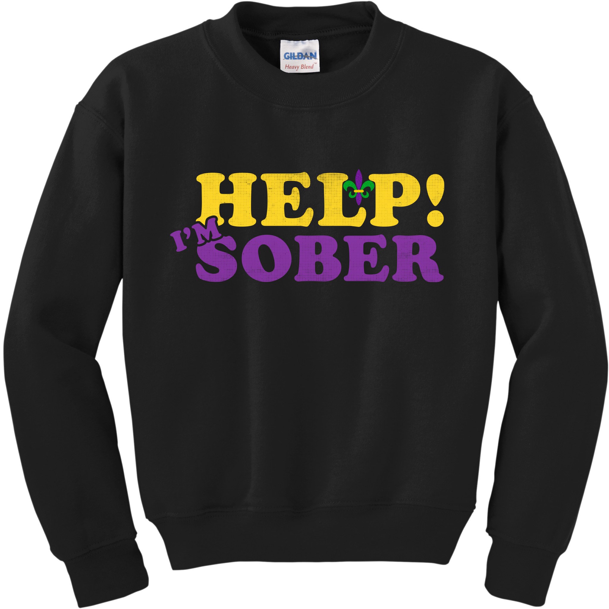 Help Me I'm Sober Mardi Gras Kids Sweatshirt