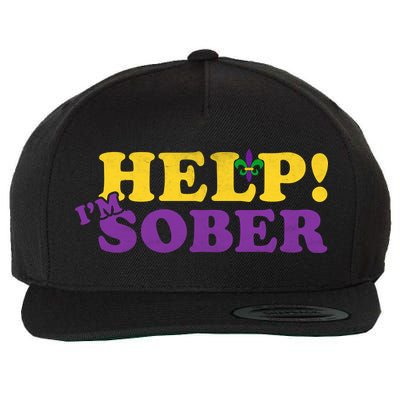 Help Me I'm Sober Mardi Gras Wool Snapback Cap