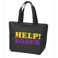 Help Me I'm Sober Mardi Gras Zip Tote Bag