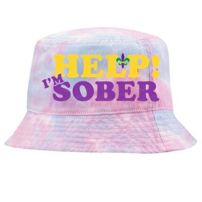 Help Me I'm Sober Mardi Gras Tie-Dyed Bucket Hat