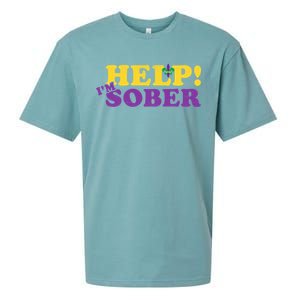 Help Me I'm Sober Mardi Gras Sueded Cloud Jersey T-Shirt