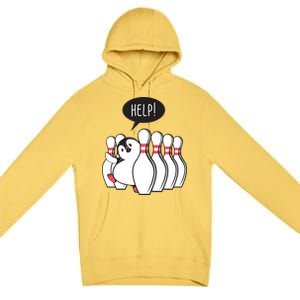 Help Penguin Bowling Pin Premium Pullover Hoodie