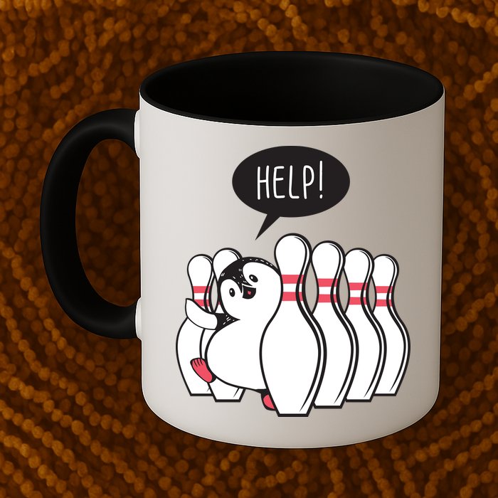 Help Penguin Bowling Pin Mug