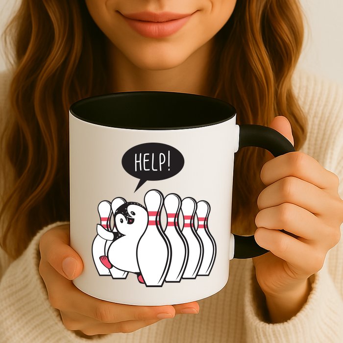Help Penguin Bowling Pin Mug