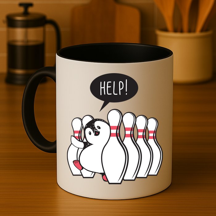 Help Penguin Bowling Pin Mug