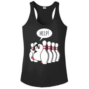 Help Penguin Bowling Pin Ladies PosiCharge Competitor Racerback Tank