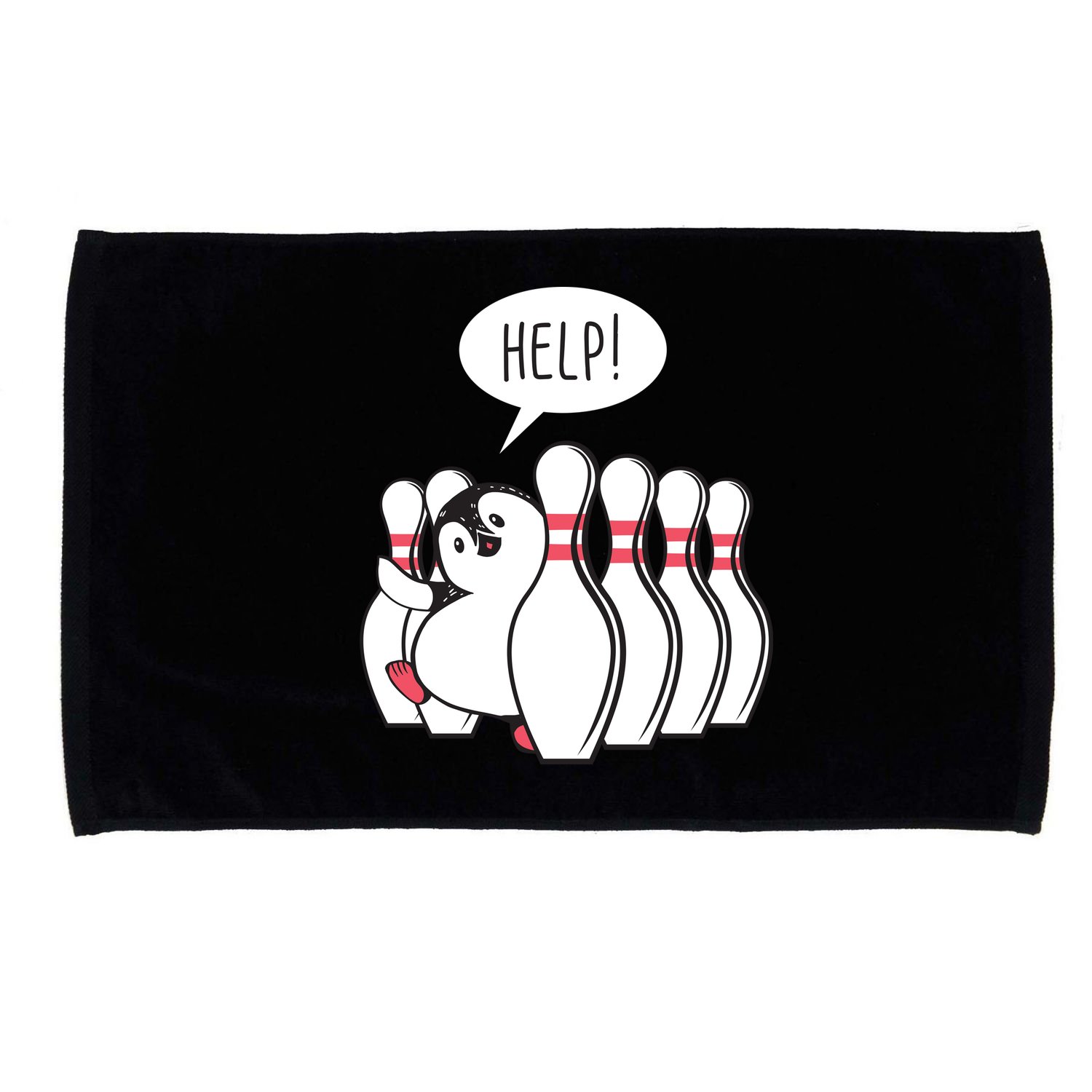 Help Penguin Bowling Pin Microfiber Hand Towel