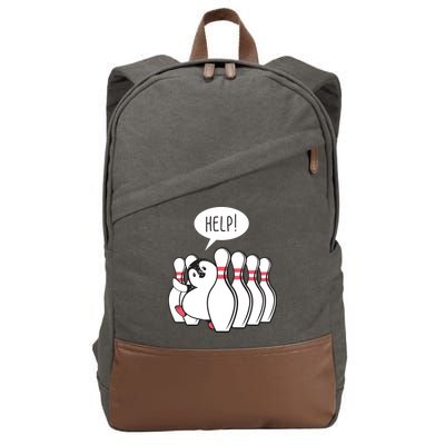 Help Penguin Bowling Pin Cotton Canvas Backpack