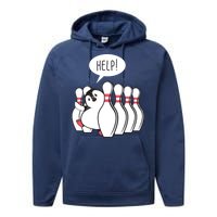 Help Penguin Bowling Pin Performance Fleece Hoodie