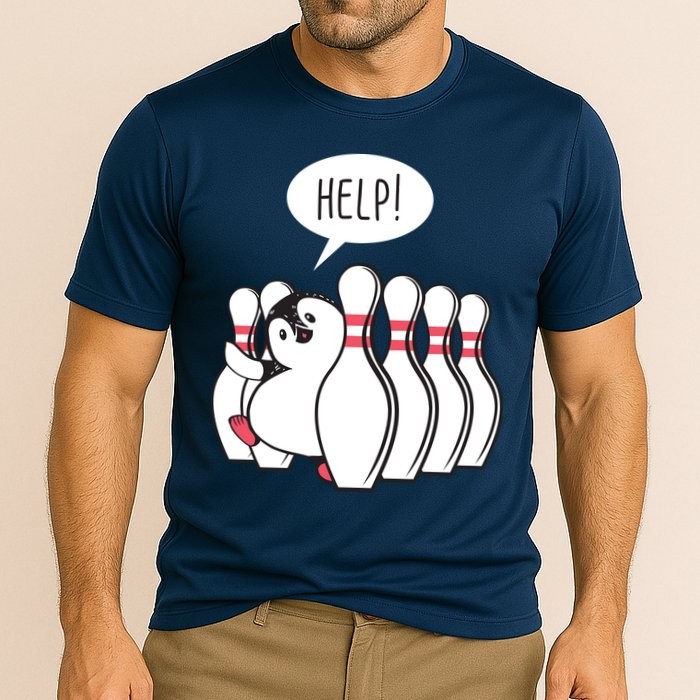 Help Penguin Bowling Pin Performance Shirt