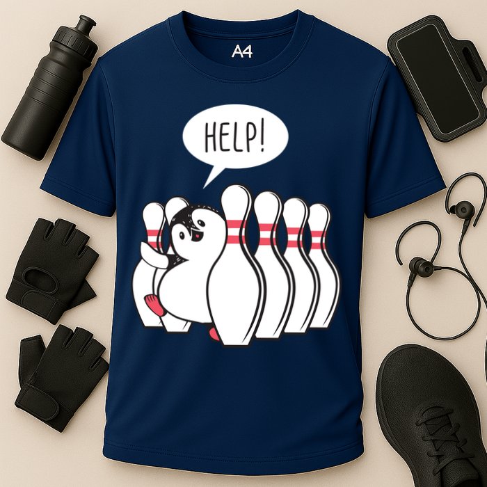 Help Penguin Bowling Pin Performance Shirt