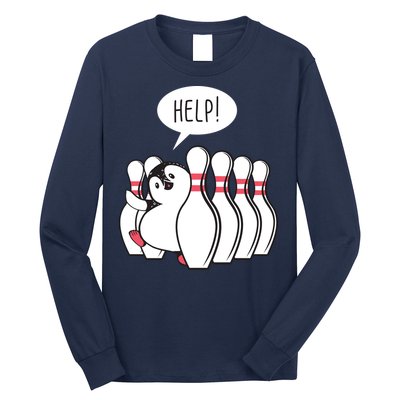 Help Penguin Bowling Pin Long Sleeve Shirt