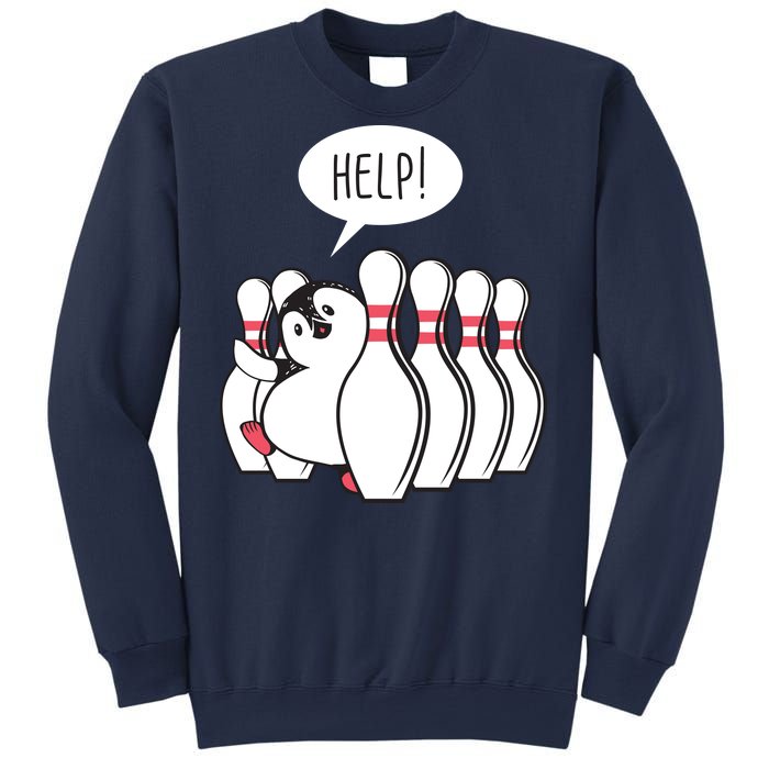 Help Penguin Bowling Pin Sweatshirt