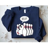 Help Penguin Bowling Pin Sweatshirt
