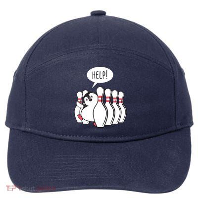 Help Penguin Bowling Pin 7-Panel Snapback Hat