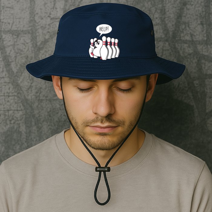 Help Penguin Bowling Pin Bucket Hat