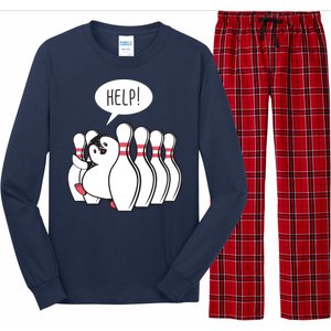 Help Penguin Bowling Pin Long Sleeve Pajama Set