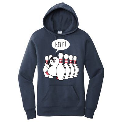 Help Penguin Bowling Pin Women's Pullover Hoodie