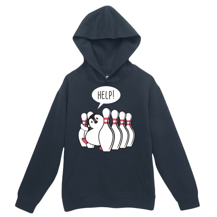 Help Penguin Bowling Pin Urban Pullover Hoodie