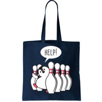 Help Penguin Bowling Pin Tote Bag