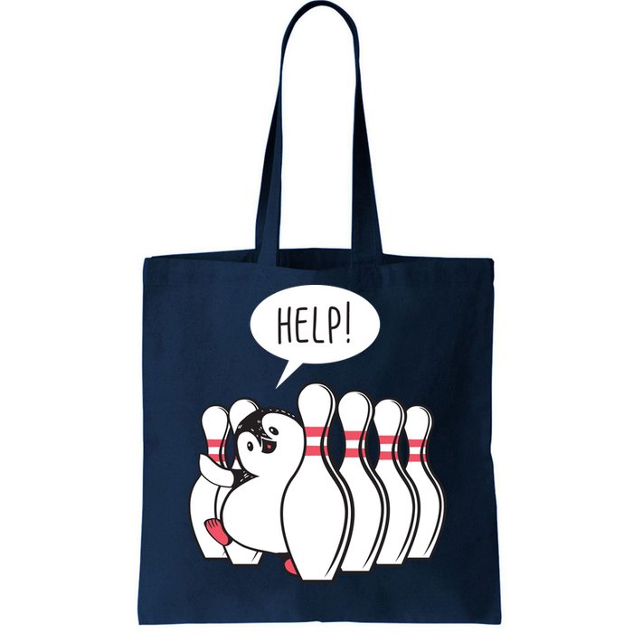 Help Penguin Bowling Pin Tote Bag