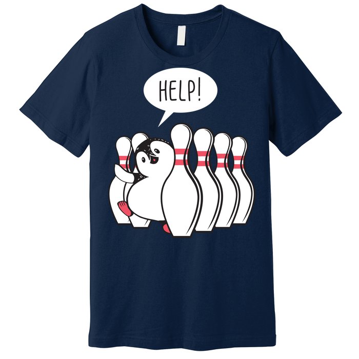 Help Penguin Bowling Pin Premium T-Shirt