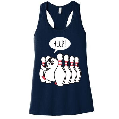 Help Penguin Bowling Pin Womens Tank Top