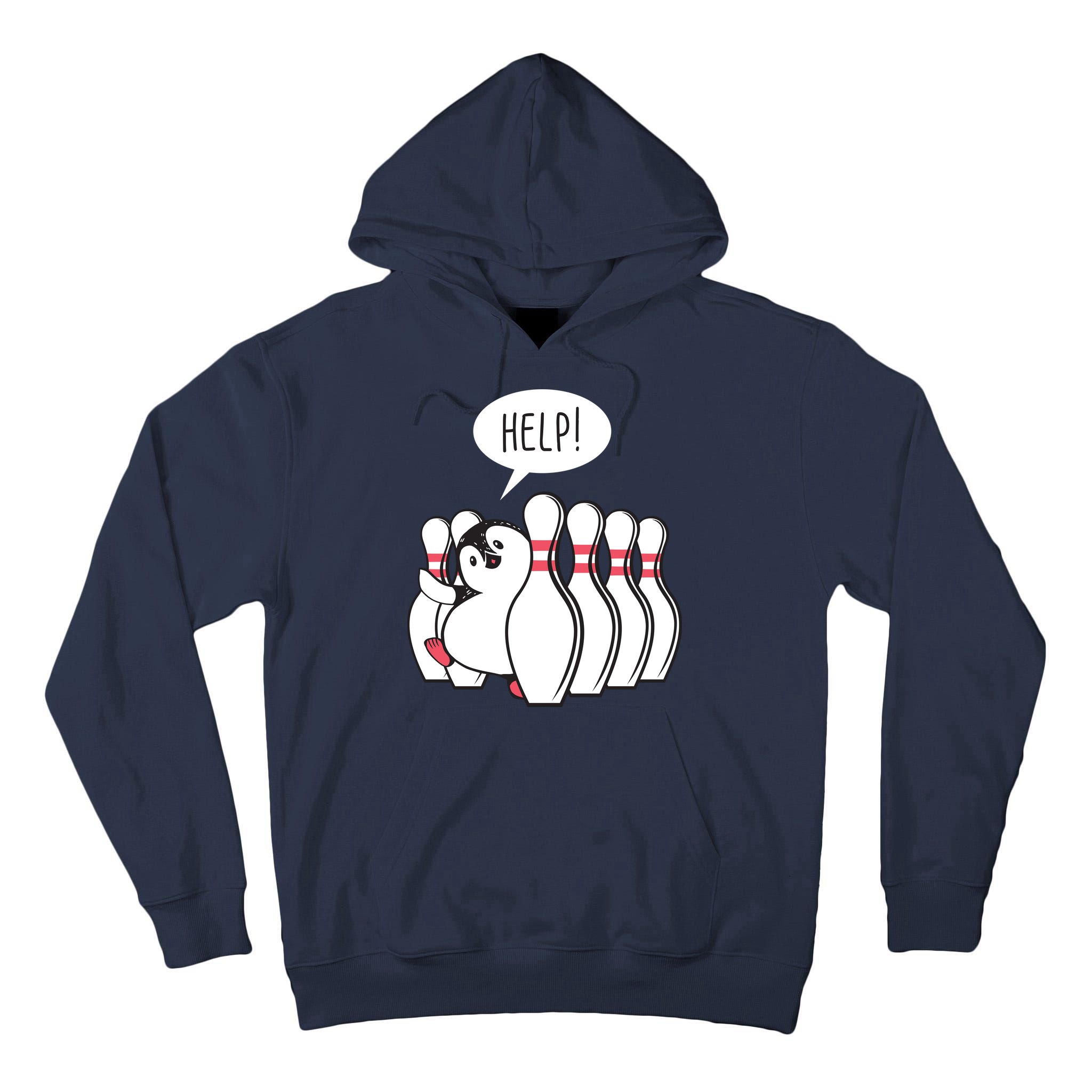 Help Penguin Bowling Pin Tall Hoodie