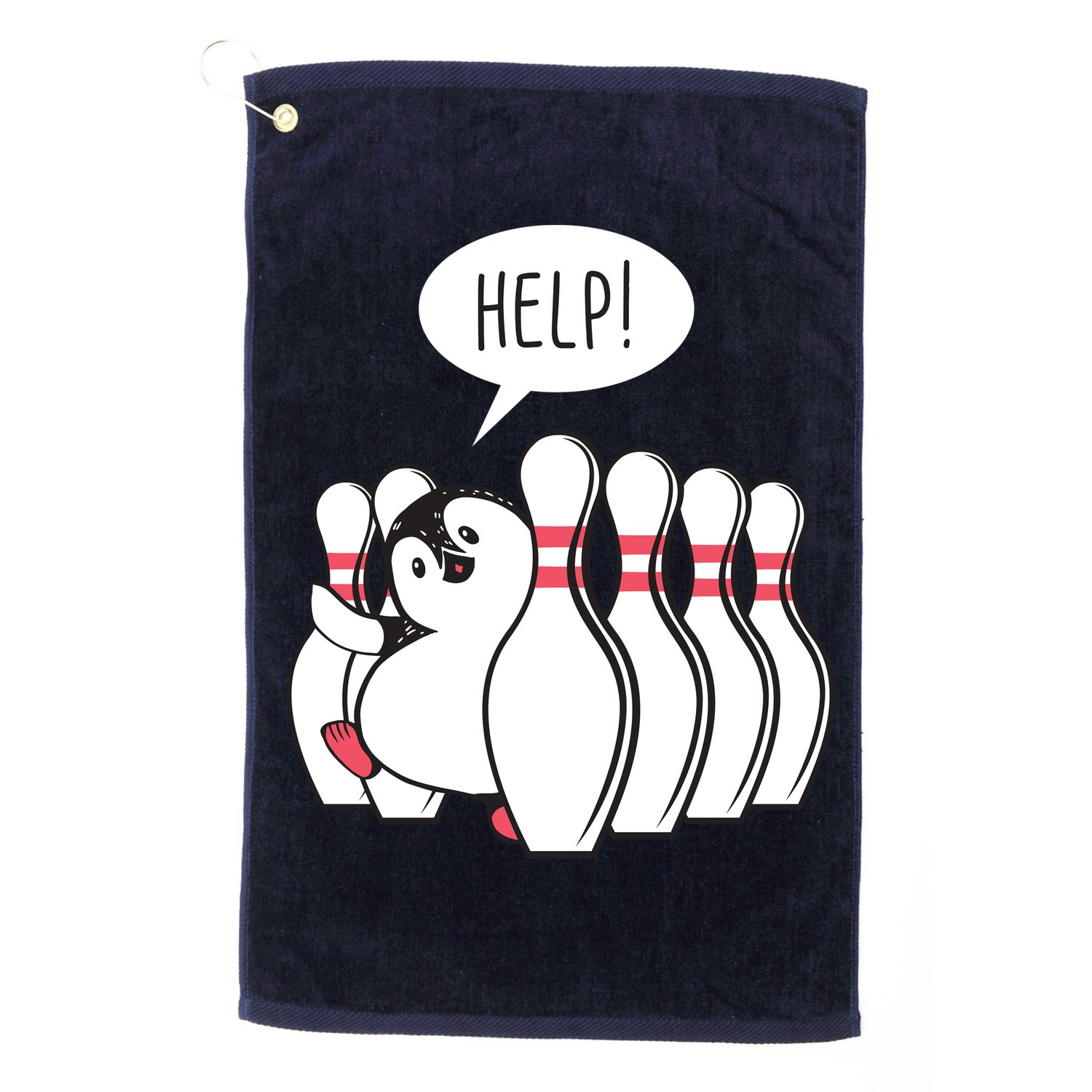 Help Penguin Bowling Pin Golf Towel