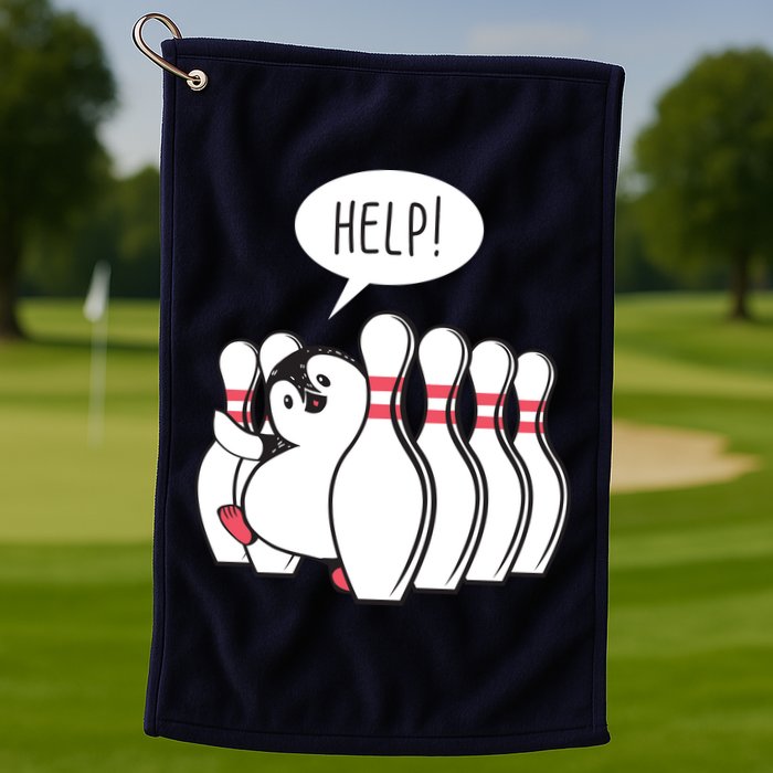 Help Penguin Bowling Pin Golf Towel
