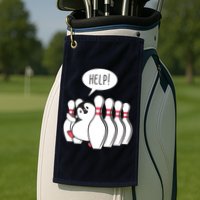 Help Penguin Bowling Pin Golf Towel