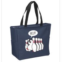 Help Penguin Bowling Pin Zip Tote Bag