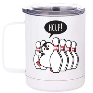 Help Penguin Bowling Pin 12 oz Stainless Steel Tumbler Cup