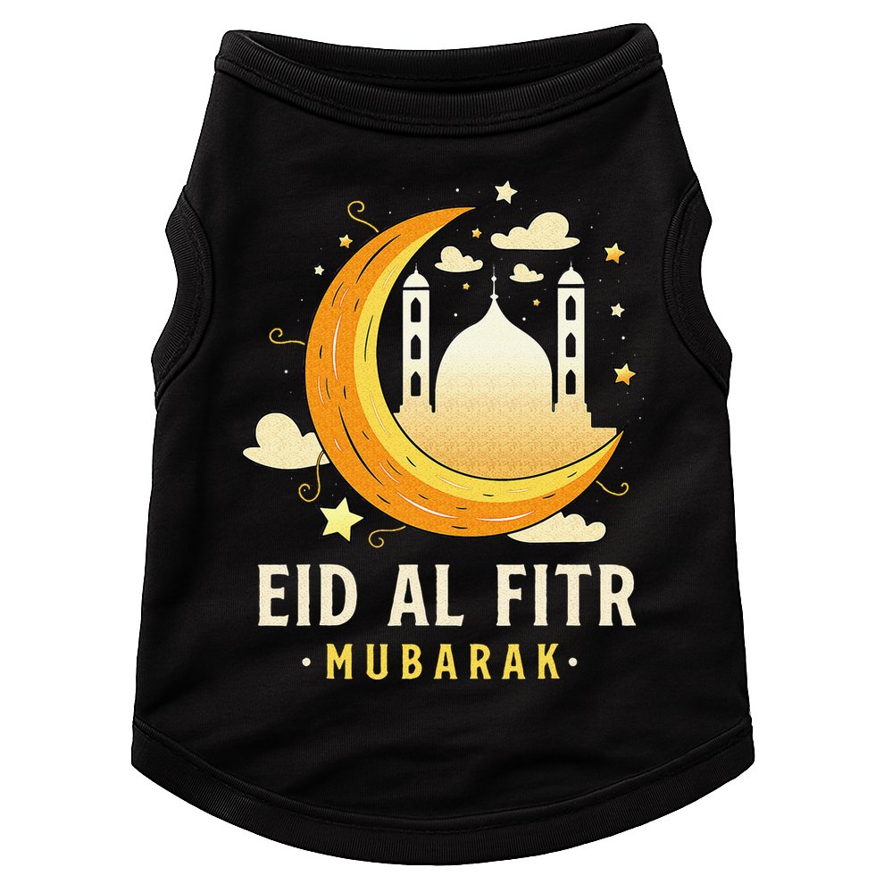 Happy Eid Mubarak for Muslim Eid al Fitr Doggie Tank