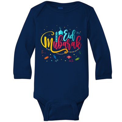 Happy Eid Mubarak Eid Al Fitr Eid Al Adha Gift Baby Long Sleeve Bodysuit