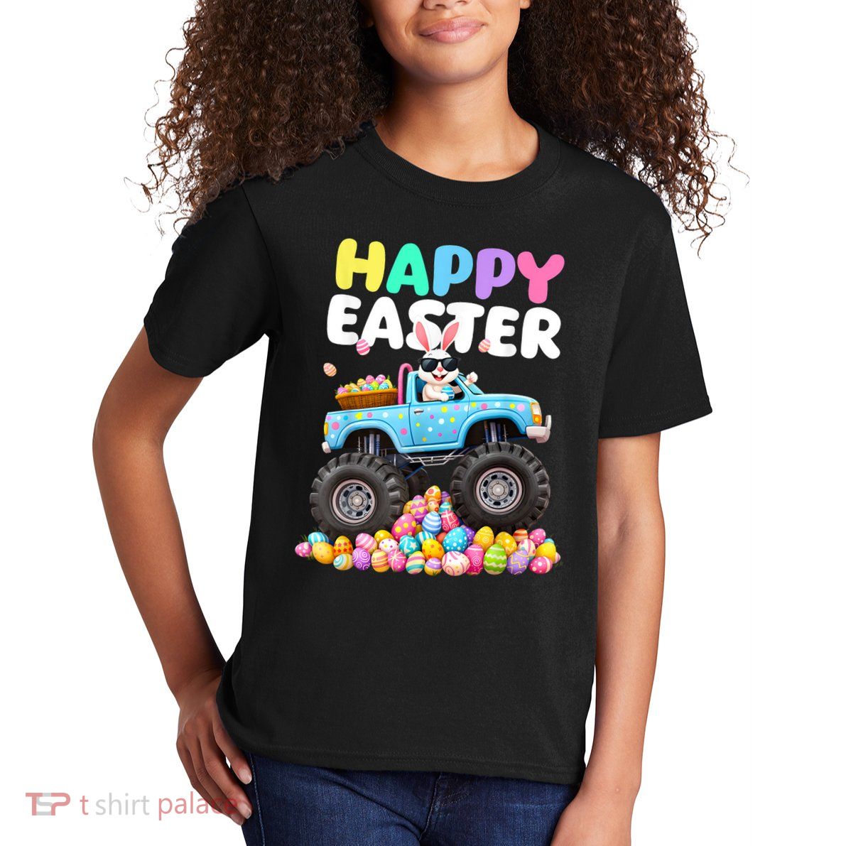 Happy Easter Monster Truck Easter Eggs  Kids T-Shirt