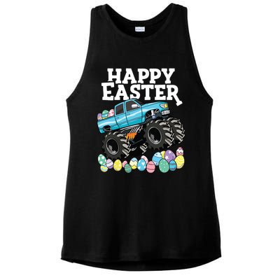 Happy Easter Monster Truck Easter Eggs Ladies PosiCharge Tri-Blend Wicking Tank