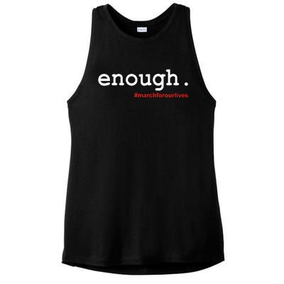 Hashtag #Enough March For Our Lives Ladies PosiCharge Tri-Blend Wicking Tank