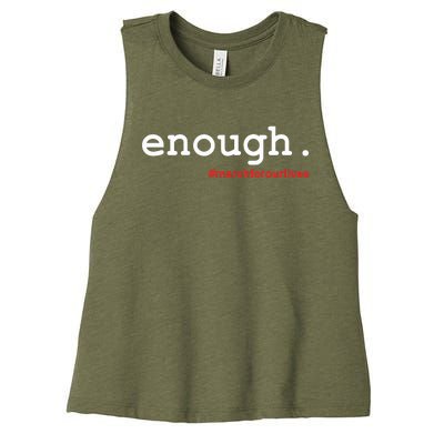 Hashtag #Enough March For Our Lives Women's Racerback Cropped Tank