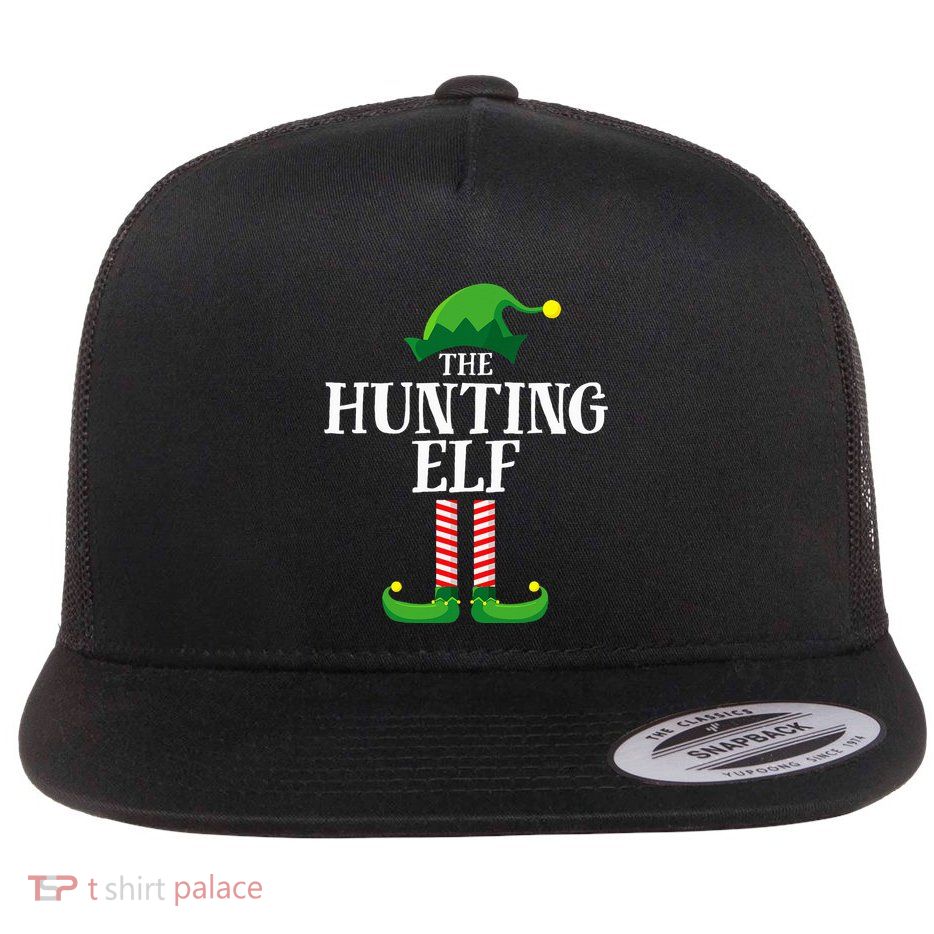 Hunting Elf Matching Family Group Christmas Party Pyjamas Flatbill Hat