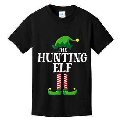 Hunting Elf Matching Family Group Christmas Party Pyjamas Kids T-Shirt