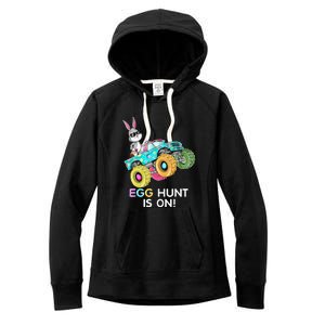 Happy Easter Monster Truck Lovers Dabbing Bunny Women's Fleece Hoodie