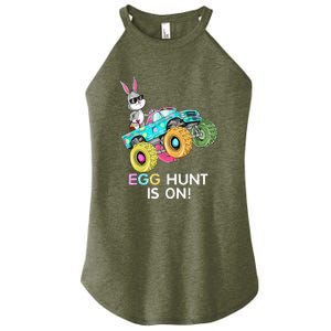 Happy Easter Monster Truck Lovers Dabbing Bunny Women's Perfect Tri Rocker Tank